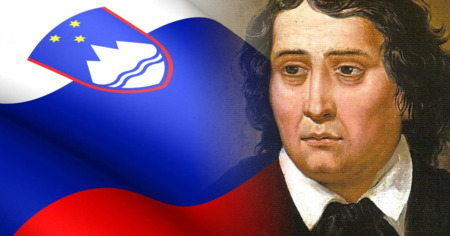 Dr.Prešeren ob zastavi Republike Slovenije