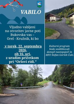 Vabilo - Otvoritev ceste